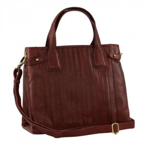 Handbags Pierre Cardin Leather Stitch-design Tote Bag Feminino Marrom | 8076-PVRSJ