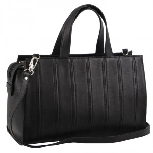 Handbags Pierre Cardin Leather Stitch-design Tote Bag Feminino Pretas | 7942-EZPNY