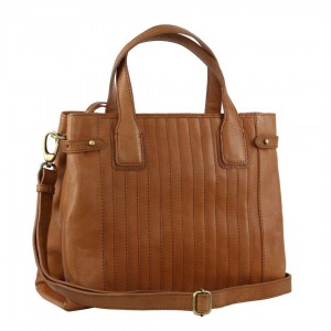 Handbags Pierre Cardin Leather Stitch-design Tote Bag Feminino Marrom | 7368-BTFSX