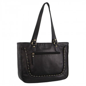 Handbags Pierre Cardin Leather Stud Detail Tote Bag Feminino Pretas | 2015-RKNIU