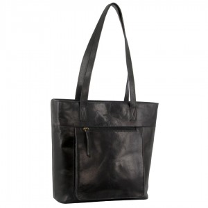 Handbags Pierre Cardin Leather Tote Bag Feminino Pretas | 0825-KLDIW