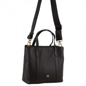 Handbags Pierre Cardin Leather Webbing Strap Tote Bag Feminino Pretas | 0278-KERNV