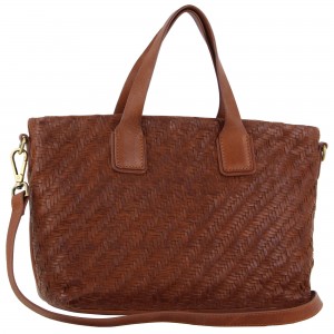 Handbags Pierre Cardin Woven Embossed Leather Tote Bag Feminino Marrom Escuro | 1436-POWIK