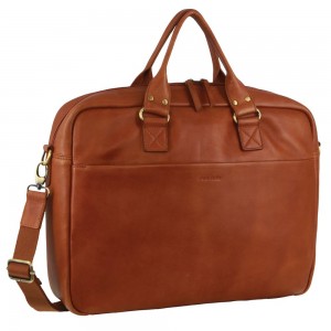 Laptop Pierre Cardin Italian Leather Computer Bag Travel Marrom | 4063-NRIZK