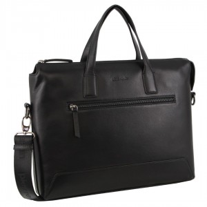 Laptop Pierre Cardin Leather Business Travel Bag Travel Pretas | 5834-HOPTN