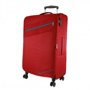 Malas De Viagem Pierre Cardin 76cm LARGE Soft Shell Suitcase Travel Vermelhas | 7936-QXUAK
