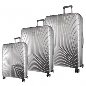 Malas De Viagem Pierre Cardin Hard Shell 3-Piece Luggage Set Travel Prateadas | 7130-SLKBP