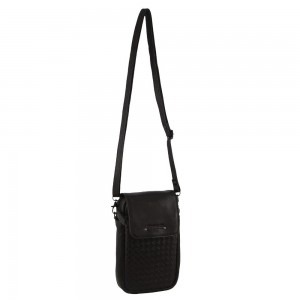Mobile Phone Wallets Pierre Cardin Leather Embossed Woven Wallet Bag Feminino Pretas | 1789-XIOUQ