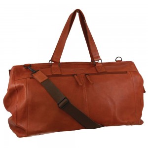 Overnight Bags Pierre Cardin Rustic Leather Overnight Bag Masculino Marrom | 8915-MWVAL