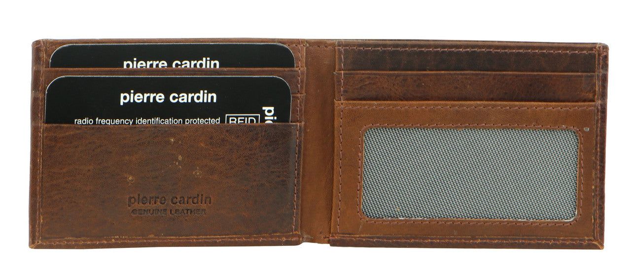 Bi-Fold Wallets Pierre Cardin Italian Leather Bi-Fold Wallet Masculino Pretas | 9168-DIJRZ