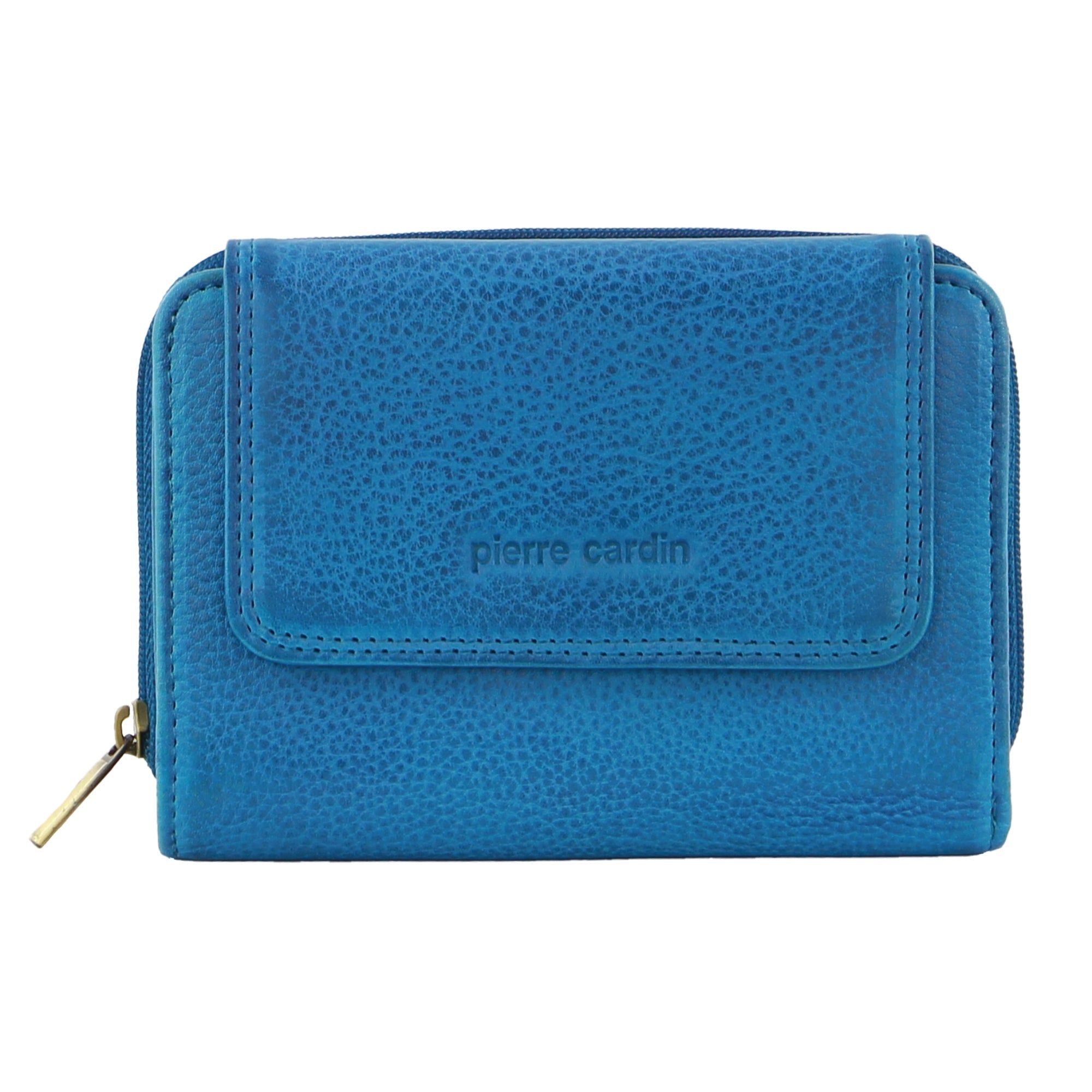 Bi-Fold Wallets Pierre Cardin Leather Compact Bi-Fold Tab Wallet Feminino Turquesa | 9731-OHKWR