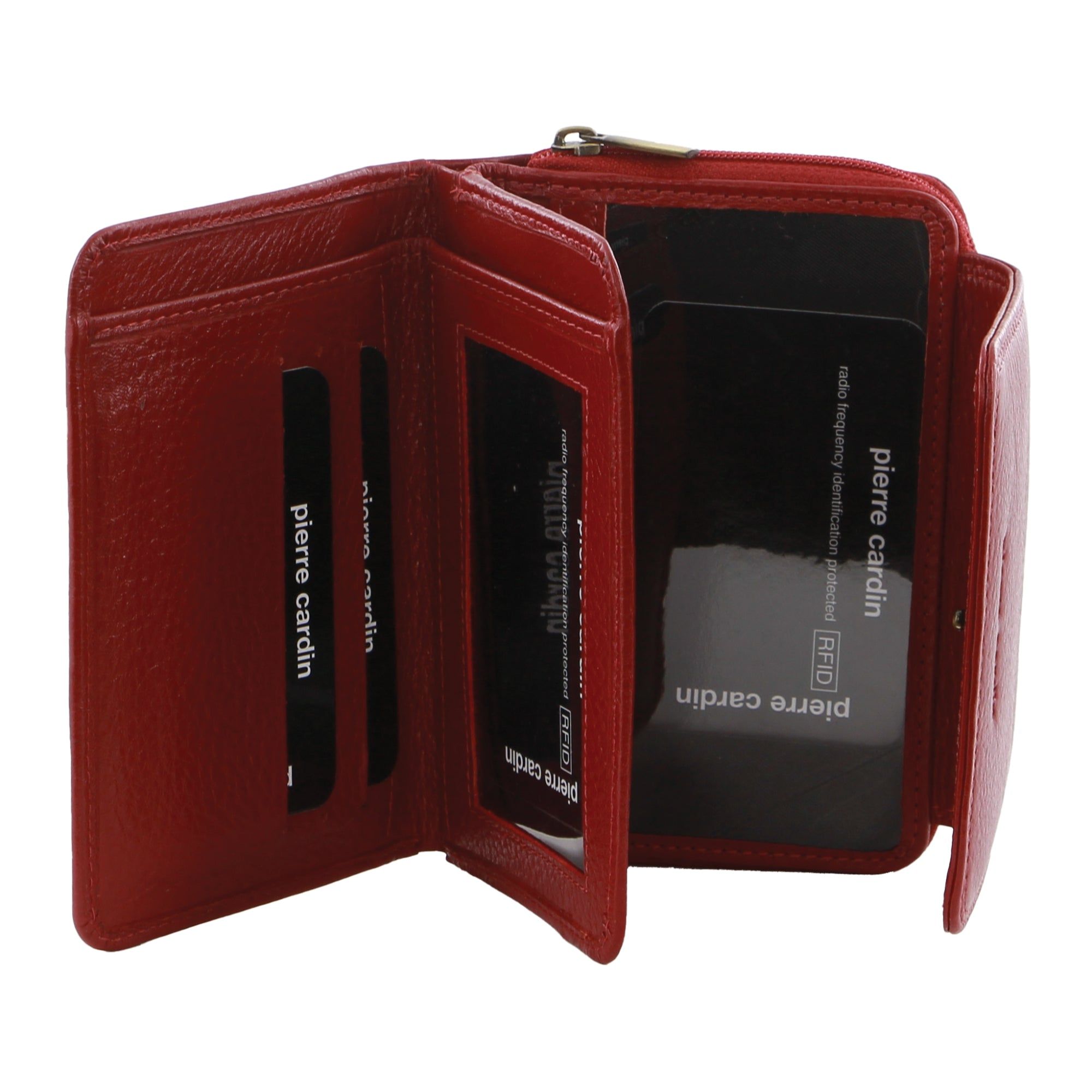 Bi-Fold Wallets Pierre Cardin Leather Compact Bi-Fold Tab Wallet Feminino Vermelhas | 3985-UJEMK