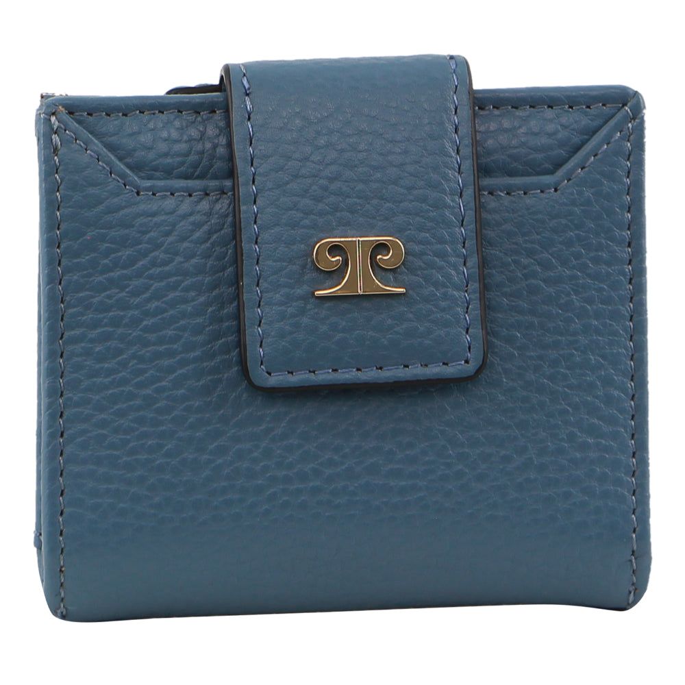 Bi-Fold Wallets Pierre Cardin Leather Flip-over Bi-fold Wallet Feminino Azuis | 6407-NJHDV