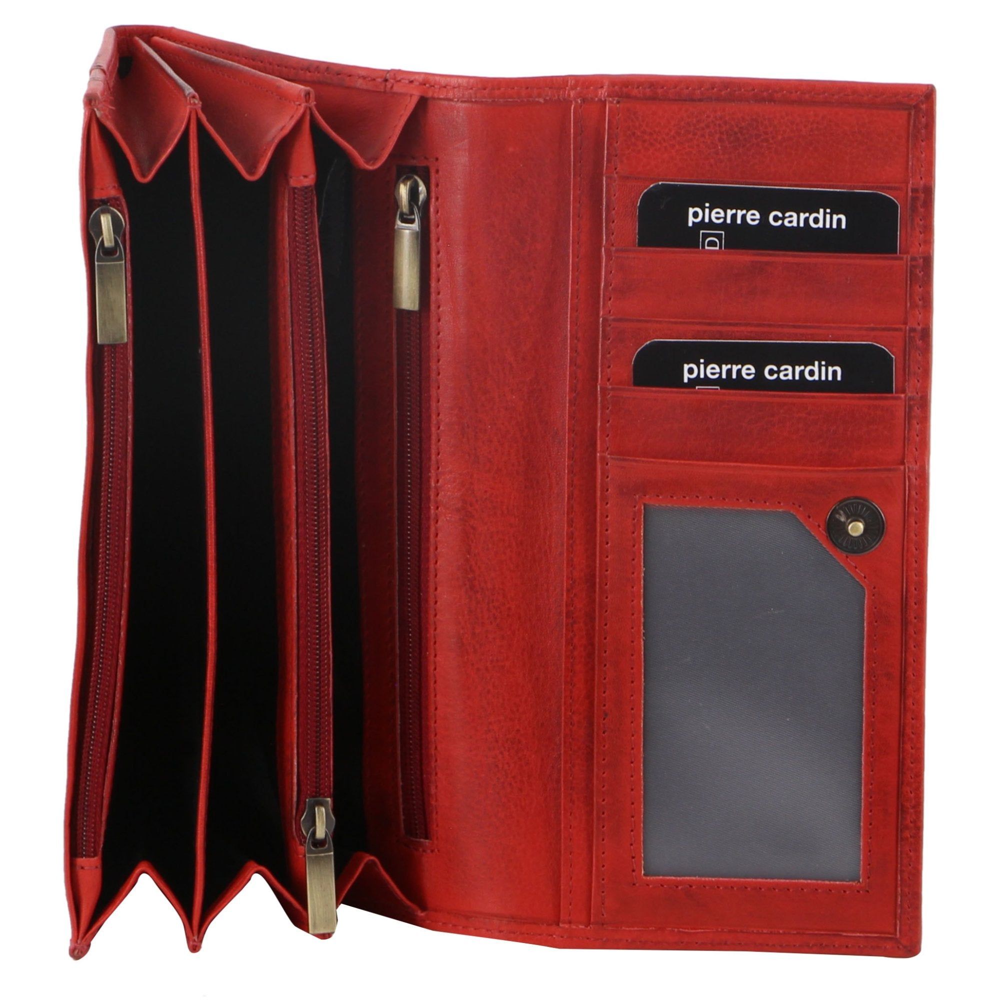Bi-Fold Wallets Pierre Cardin Rustic Leather Wallet Feminino Vermelhas | 4563-MLJOS