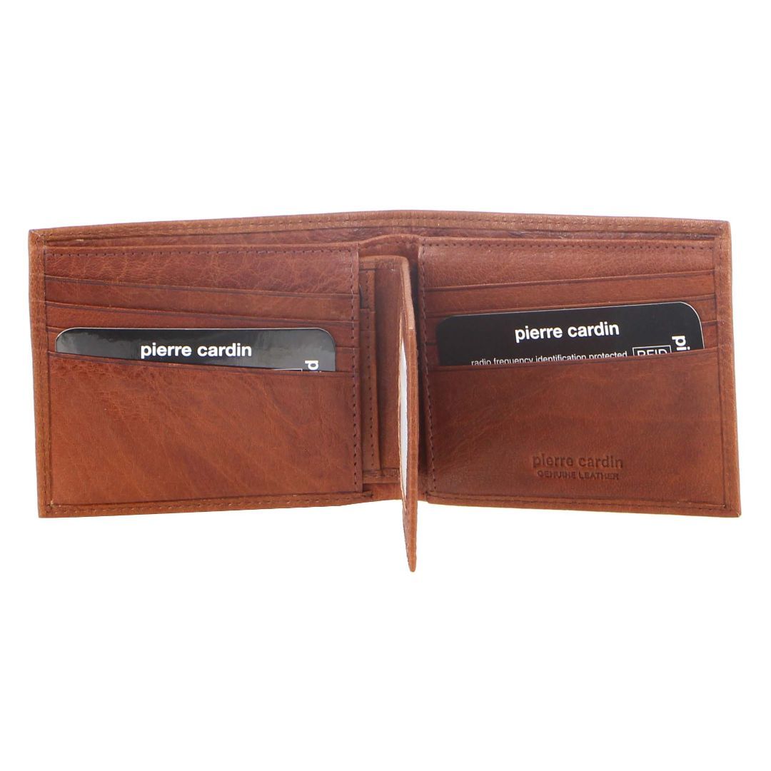 Bi-Fold Wallets Pierre Cardin Rustic Leather Bi-Fold Wallet Masculino Marrom | 3459-HBTDE