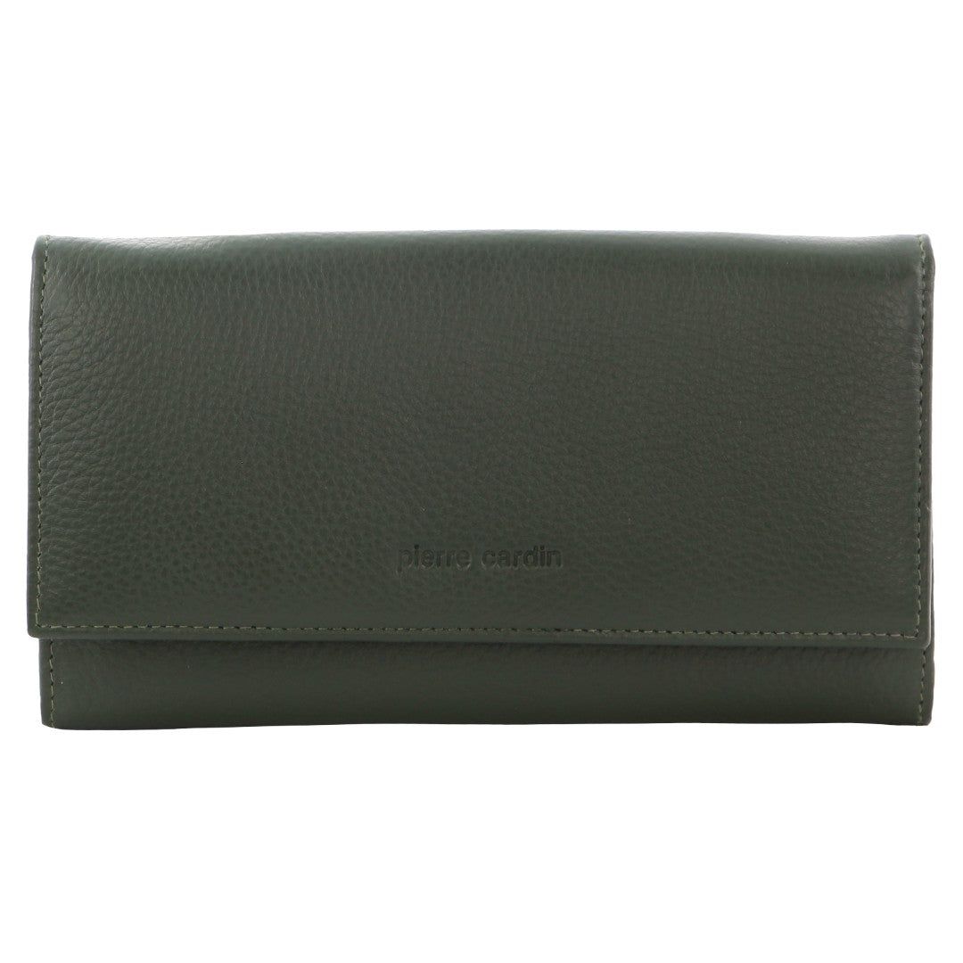 Bi-Fold Wallets Pierre Cardin Rustic Leather Wallet Feminino GrapeLeaf | 3415-JLPVG