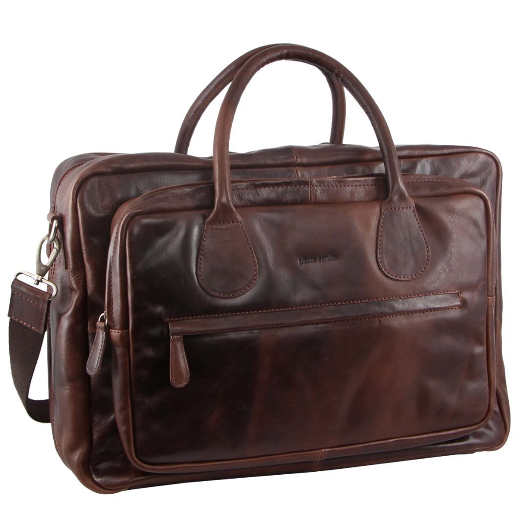 Bolsa Messenger Pierre Cardin Rustic Leather Business Bag Masculino Marrom | 4576-YHTNX