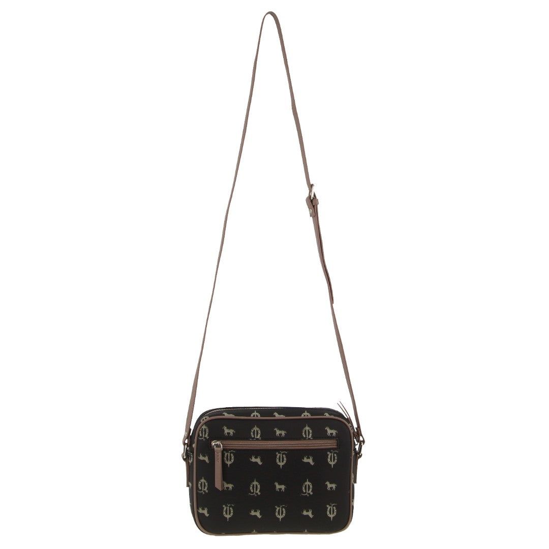 Bolsas Crossbody Pierre Cardin Canvas Leather Trim Square Cross-body Bag Feminino Pretas | 6731-IPAVJ