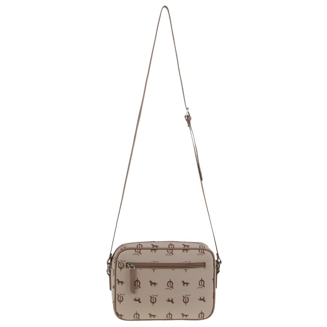 Bolsas Crossbody Pierre Cardin Canvas Leather Trim Square Cross-body Bag Feminino Bege | 6125-YLGBN