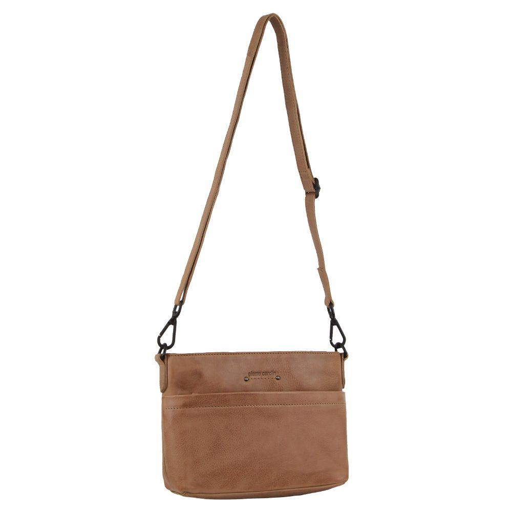 Bolsas Crossbody Pierre Cardin Couro Cross-Body Bag Feminino Luz Marrom | 6819-ITGNW