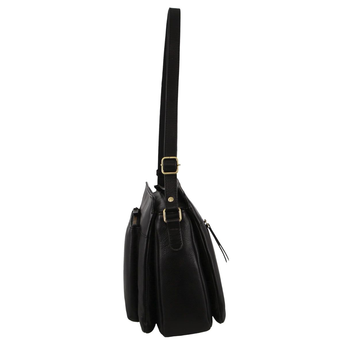 Bolsas Crossbody Pierre Cardin Couro Cross-Body Bag Feminino Pretas | 5163-IHGNR