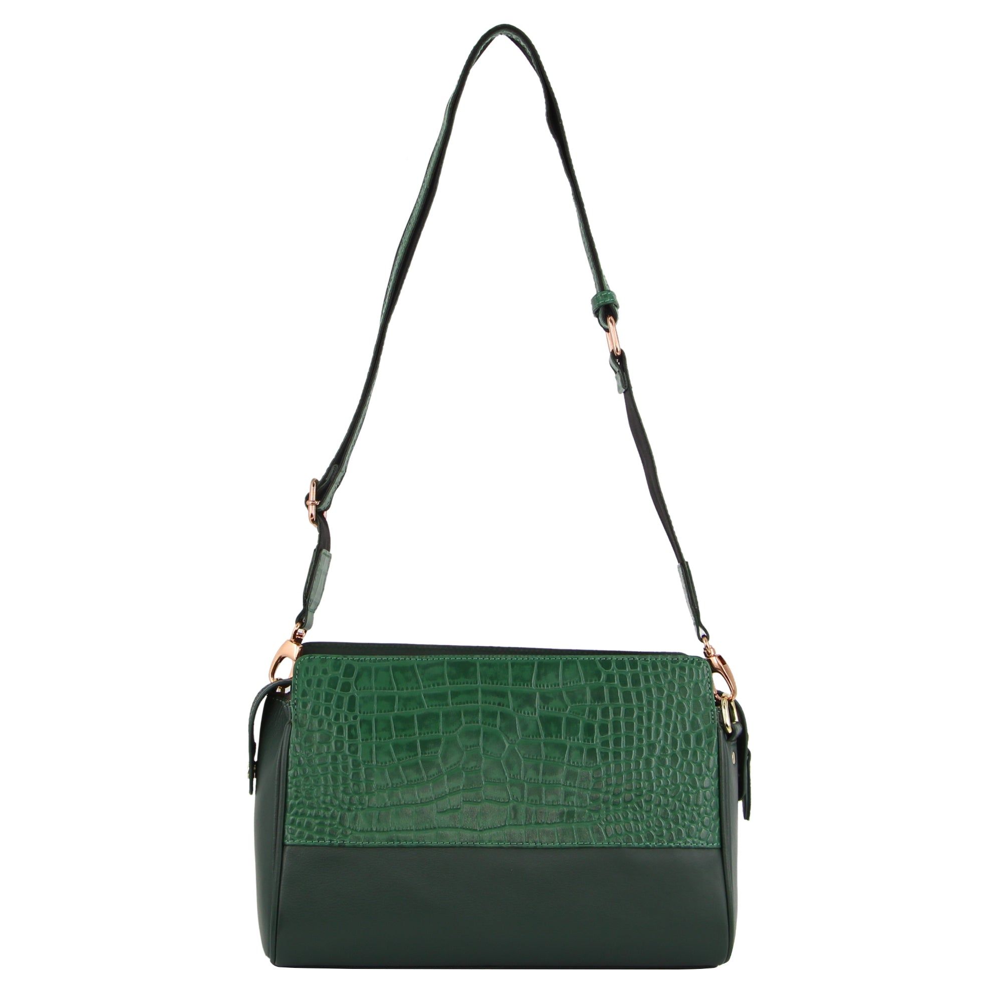 Bolsas Crossbody Pierre Cardin Croc-Embossed Leather Cross-Body Bag Feminino Verdes | 9283-QKYOM