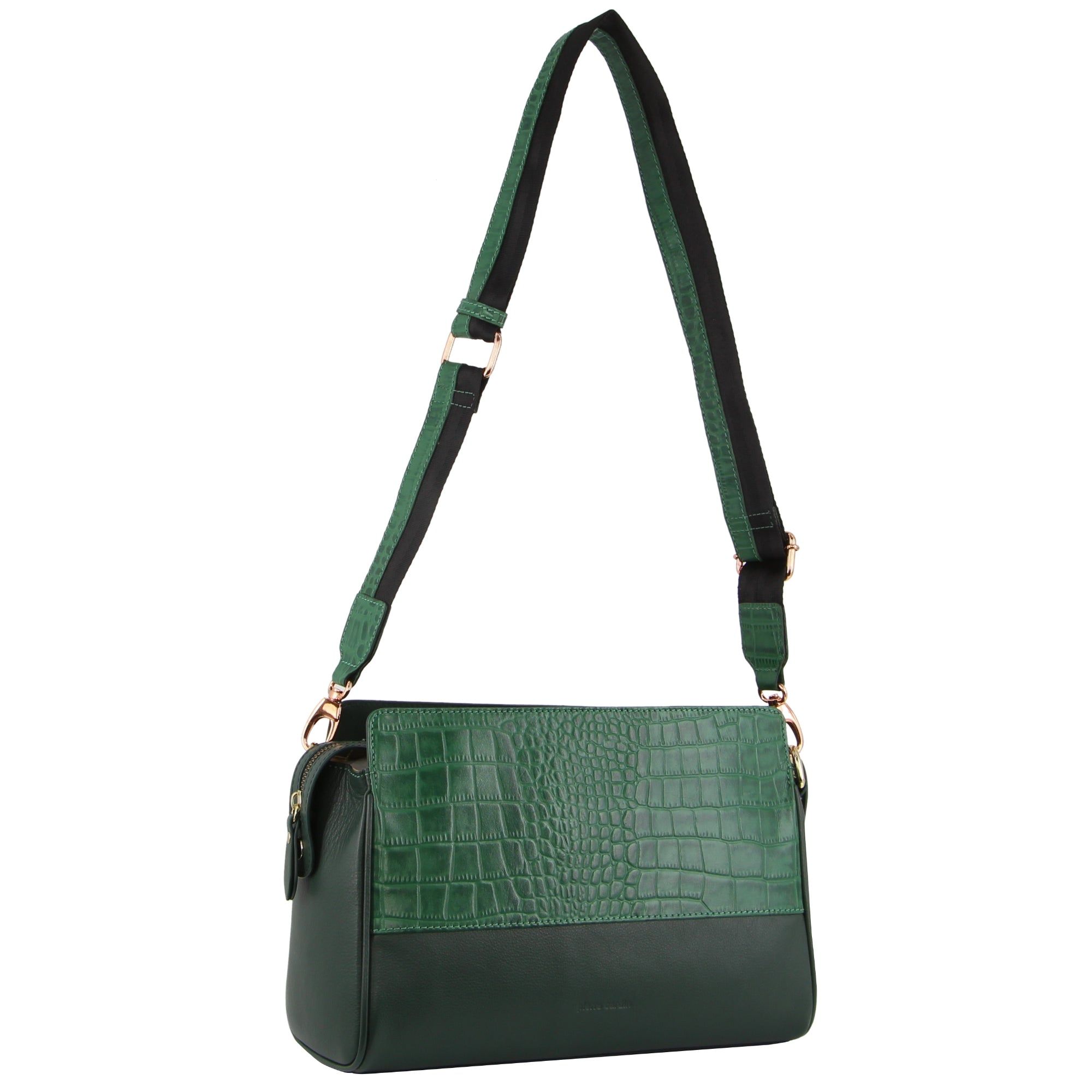 Bolsas Crossbody Pierre Cardin Croc-Embossed Leather Cross-Body Bag Feminino Verdes | 9283-QKYOM