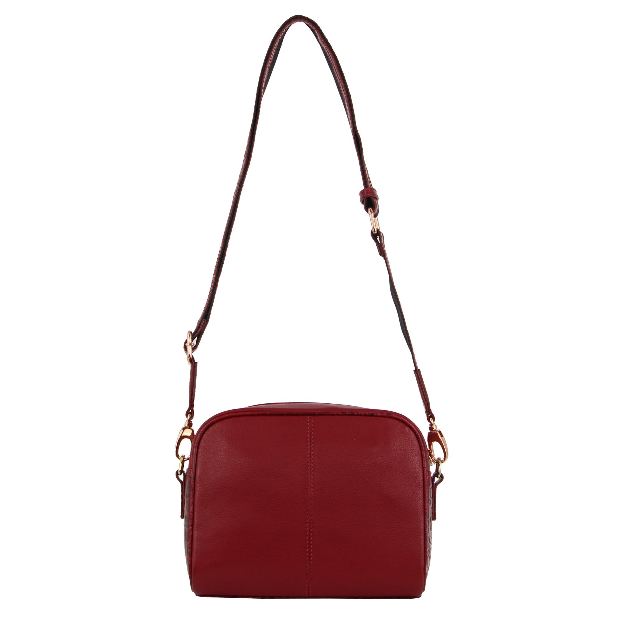 Bolsas Crossbody Pierre Cardin Croc-Embossed Leather Cross-Body Bag Feminino Vermelhas | 1023-NBMEQ