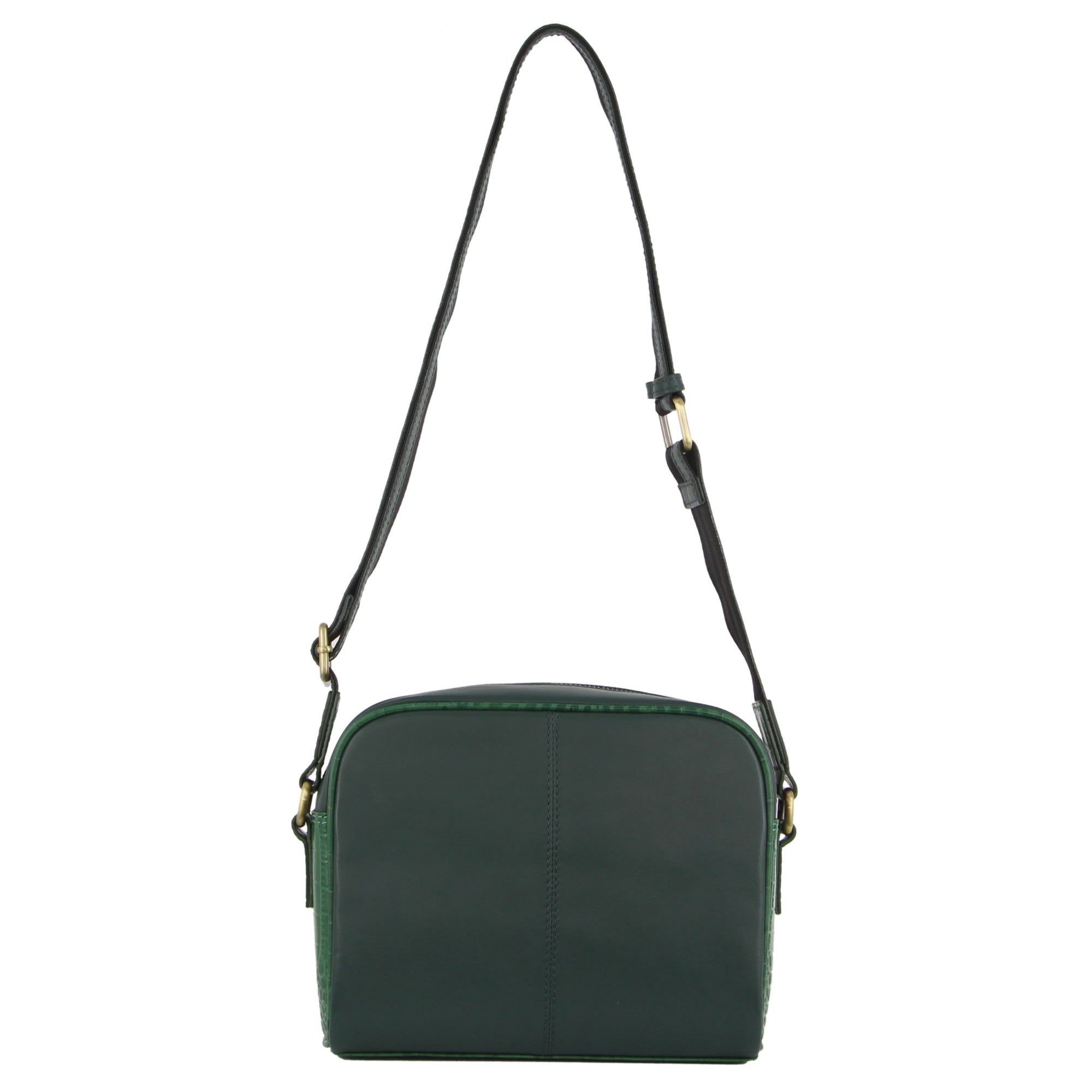 Bolsas Crossbody Pierre Cardin Croc-Embossed Leather Cross-Body Bag Feminino Verdes | 0736-UQADO