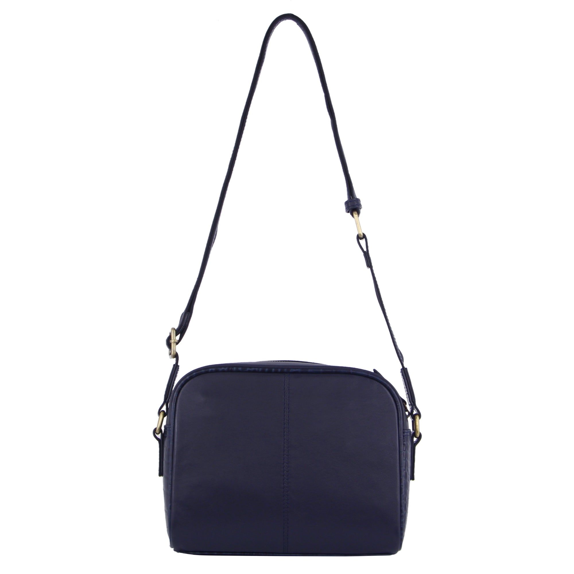 Bolsas Crossbody Pierre Cardin Croc-Embossed Leather Cross-Body Bag Feminino Azul Marinho | 8754-AVRCY
