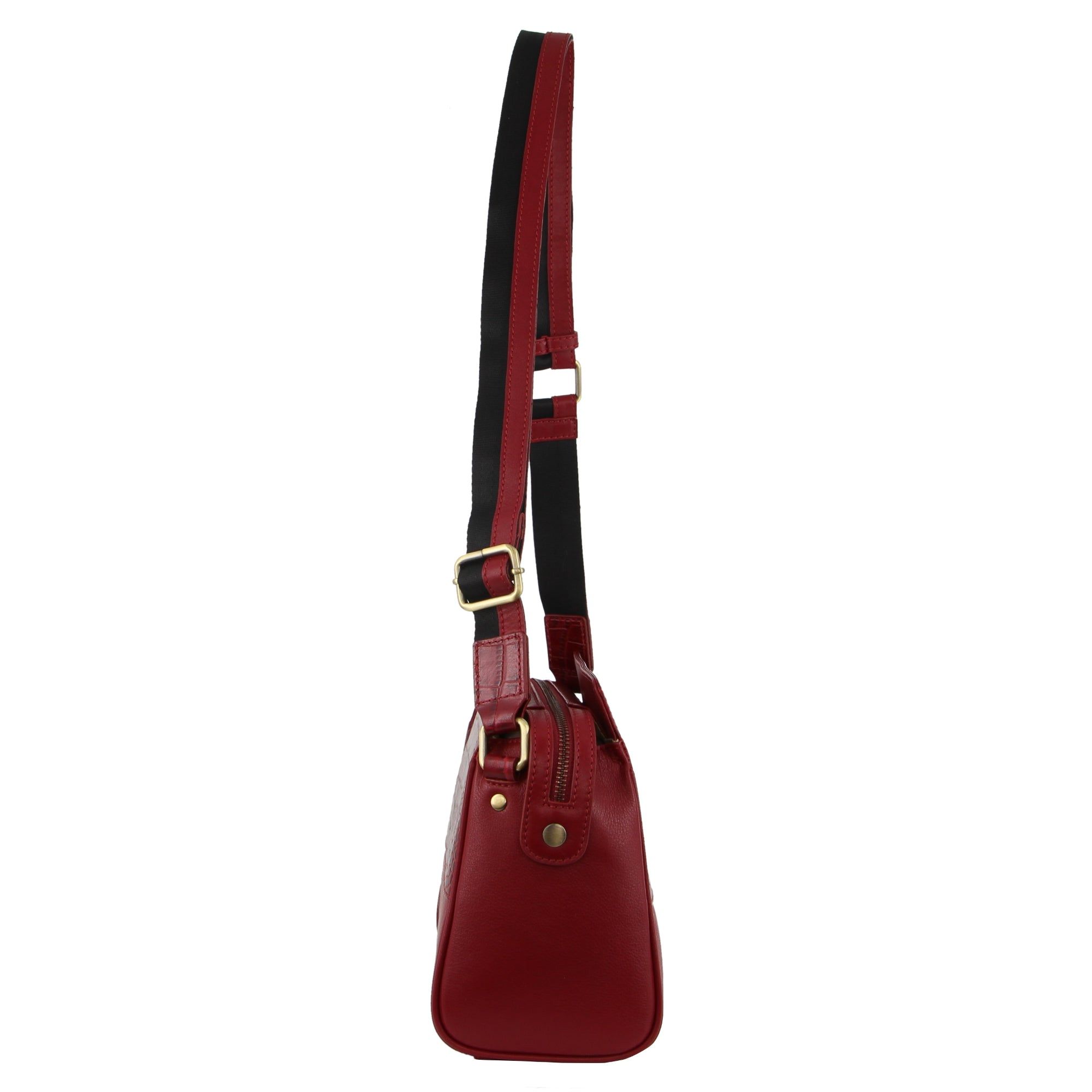 Bolsas Crossbody Pierre Cardin Croc-Embossed Leather Cross-Body Bag Feminino Vermelhas | 6840-PXZUK