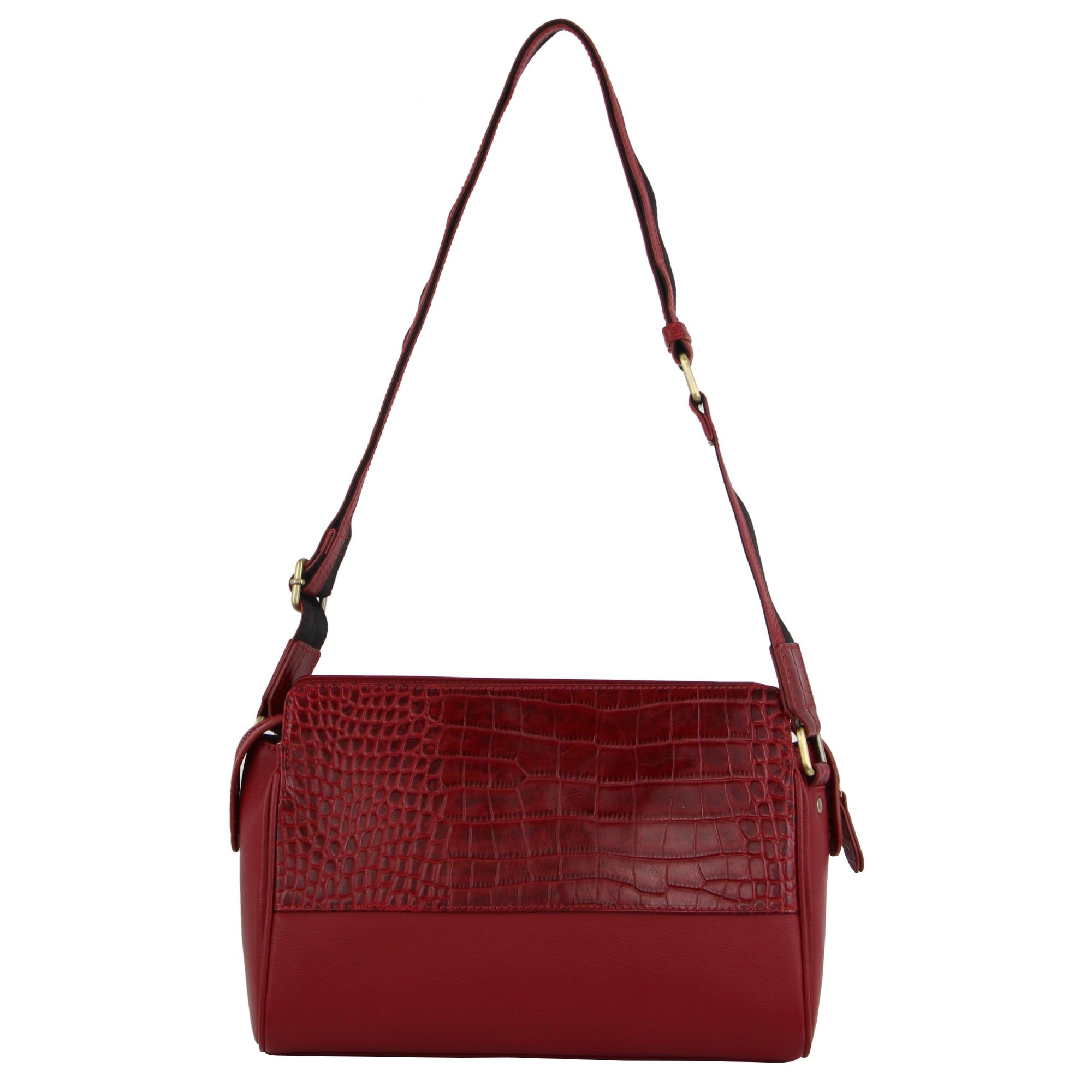 Bolsas Crossbody Pierre Cardin Croc-Embossed Leather Cross-Body Bag Feminino Vermelhas | 6840-PXZUK
