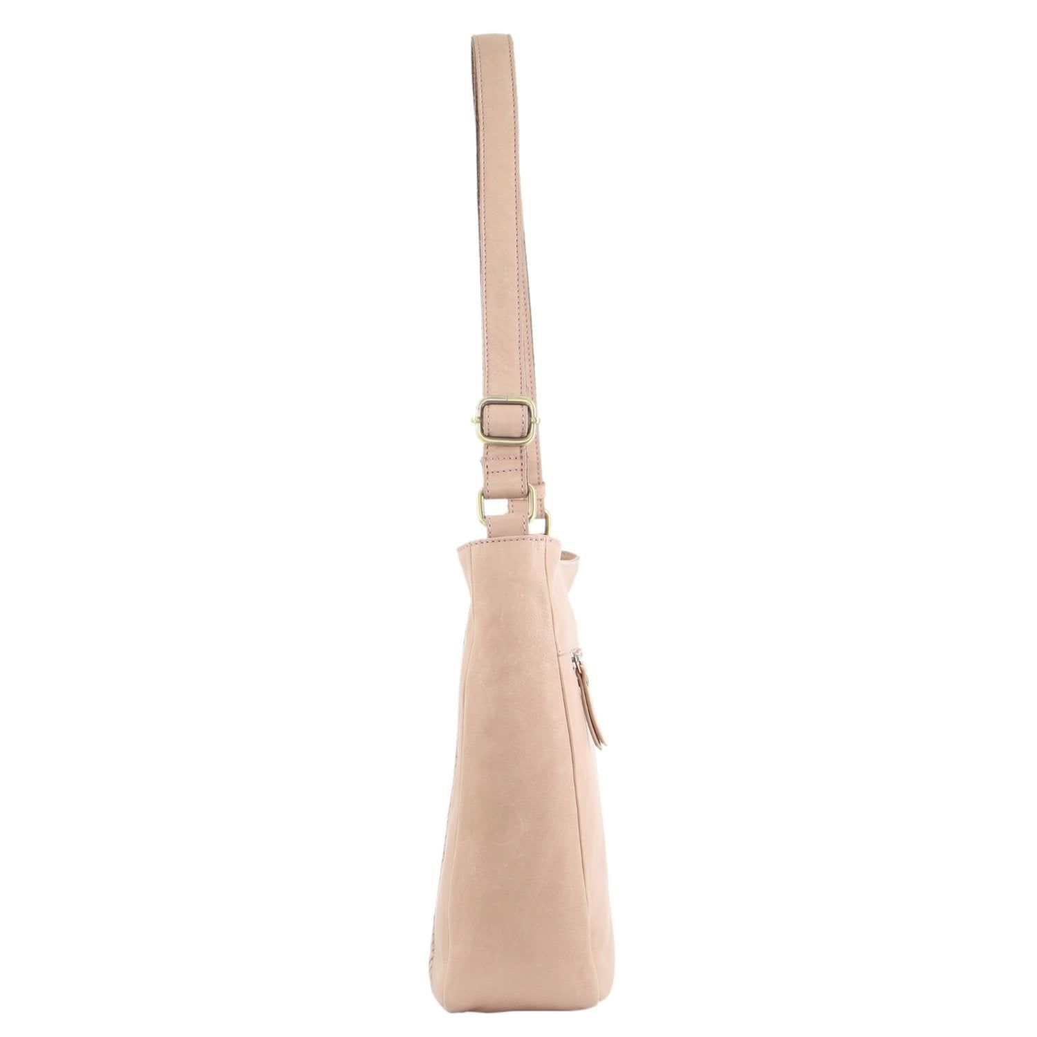 Bolsas Crossbody Pierre Cardin Herringbone Embossed Leather CrossBody Bag Feminino Rosa | 9738-UARIJ