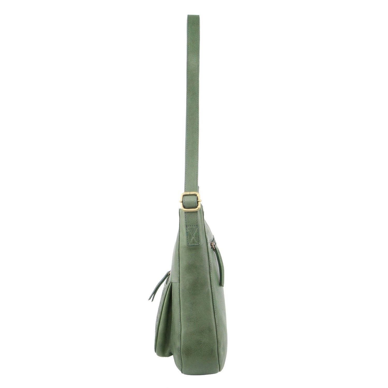Bolsas Crossbody Pierre Cardin Large Woven Embossed Leather Crossbody Bag Feminino Verdes | 3968-ASPHV