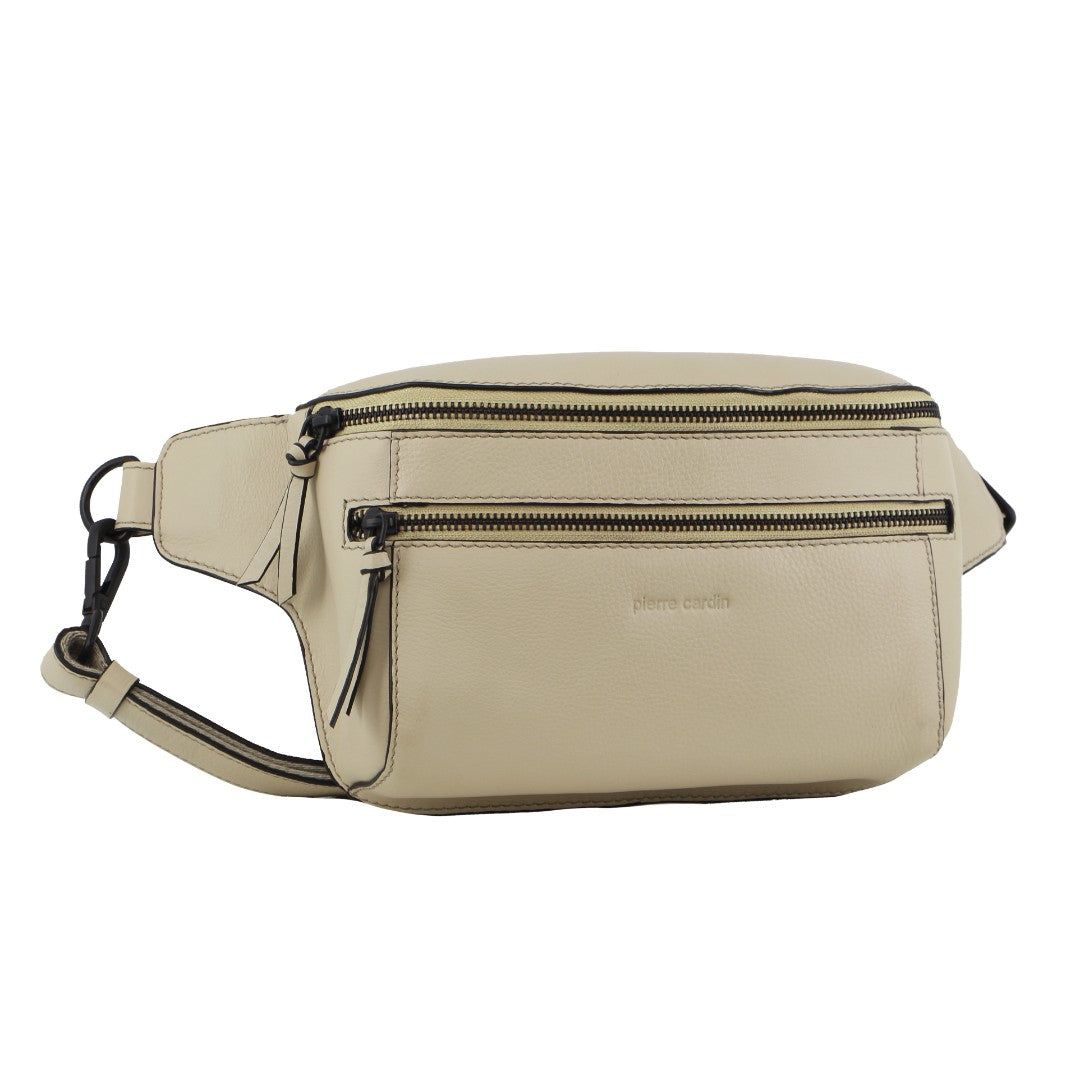 Bolsas Crossbody Pierre Cardin Leather 3-Way Sling Bag Feminino Cement | 7431-XROIQ