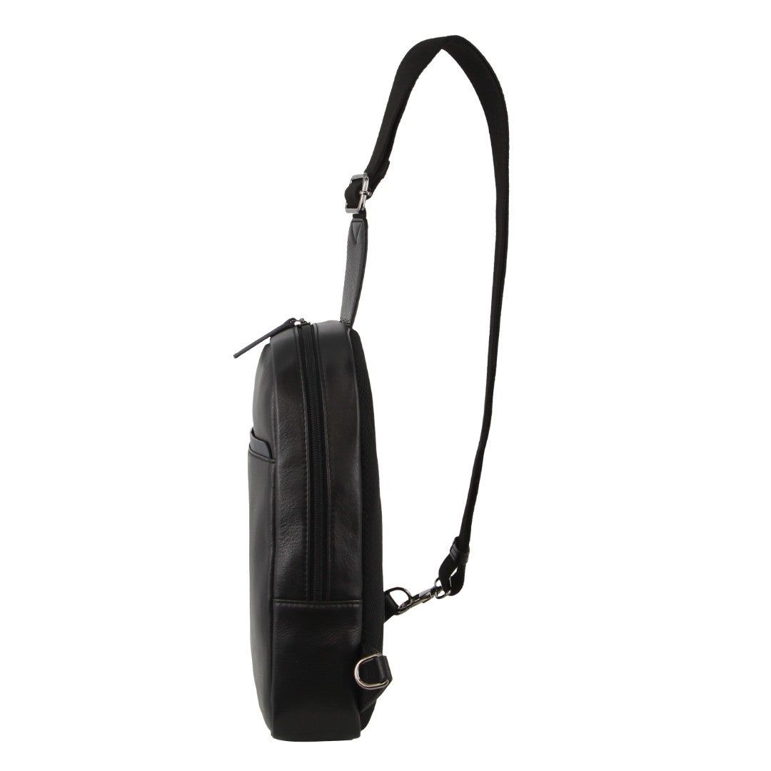 Bolsas Crossbody Pierre Cardin Leather 3-Way Sling Bag Masculino Pretas | 3807-GWFXM