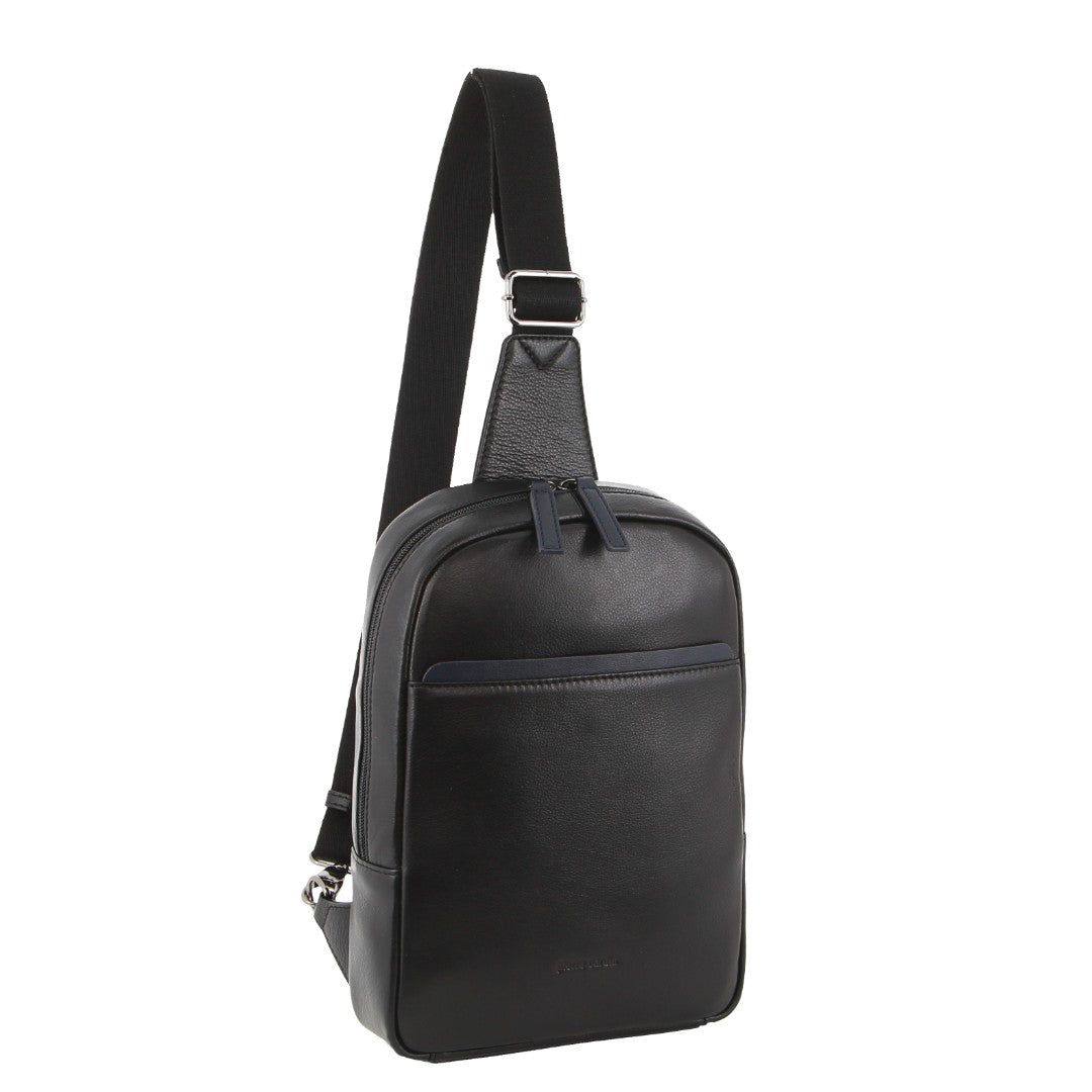 Bolsas Crossbody Pierre Cardin Leather 3-Way Sling Bag Masculino Pretas | 3807-GWFXM