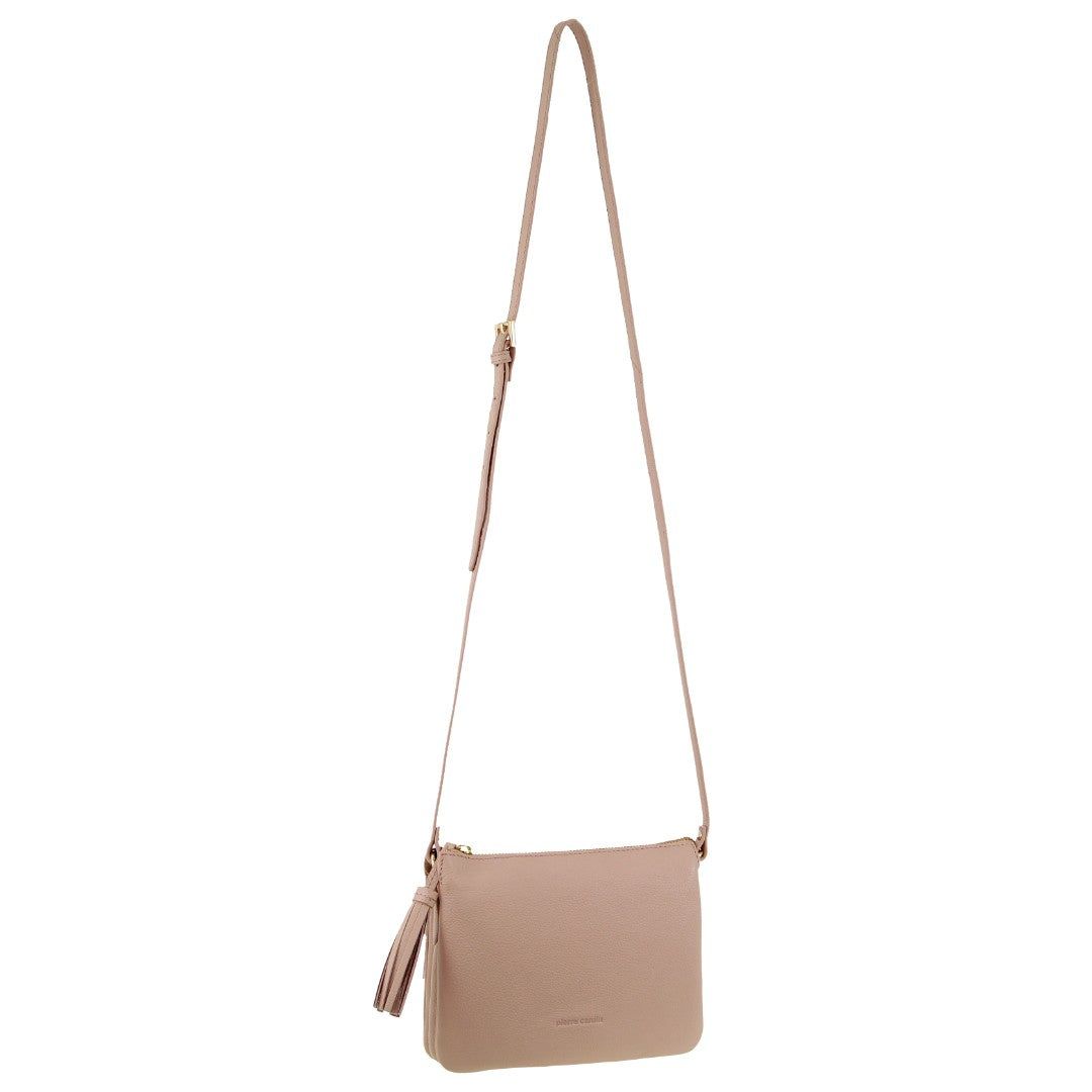 Bolsas Crossbody Pierre Cardin Leather Crossbody Bag Feminino Bege | 1590-MCJGV