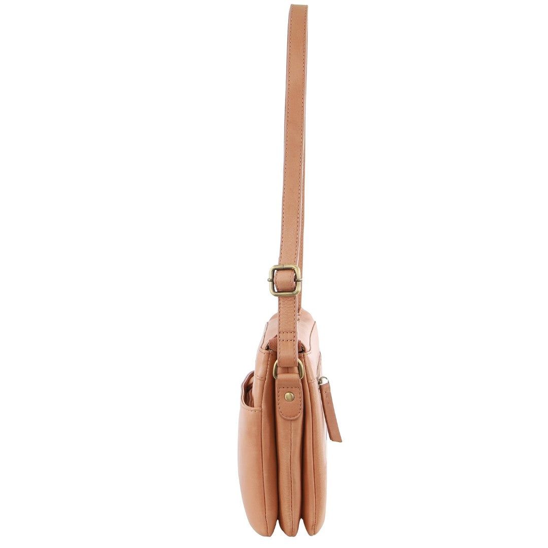 Bolsas Crossbody Pierre Cardin Leather Crossbody Bag Feminino Abricó | 7956-ERLKA