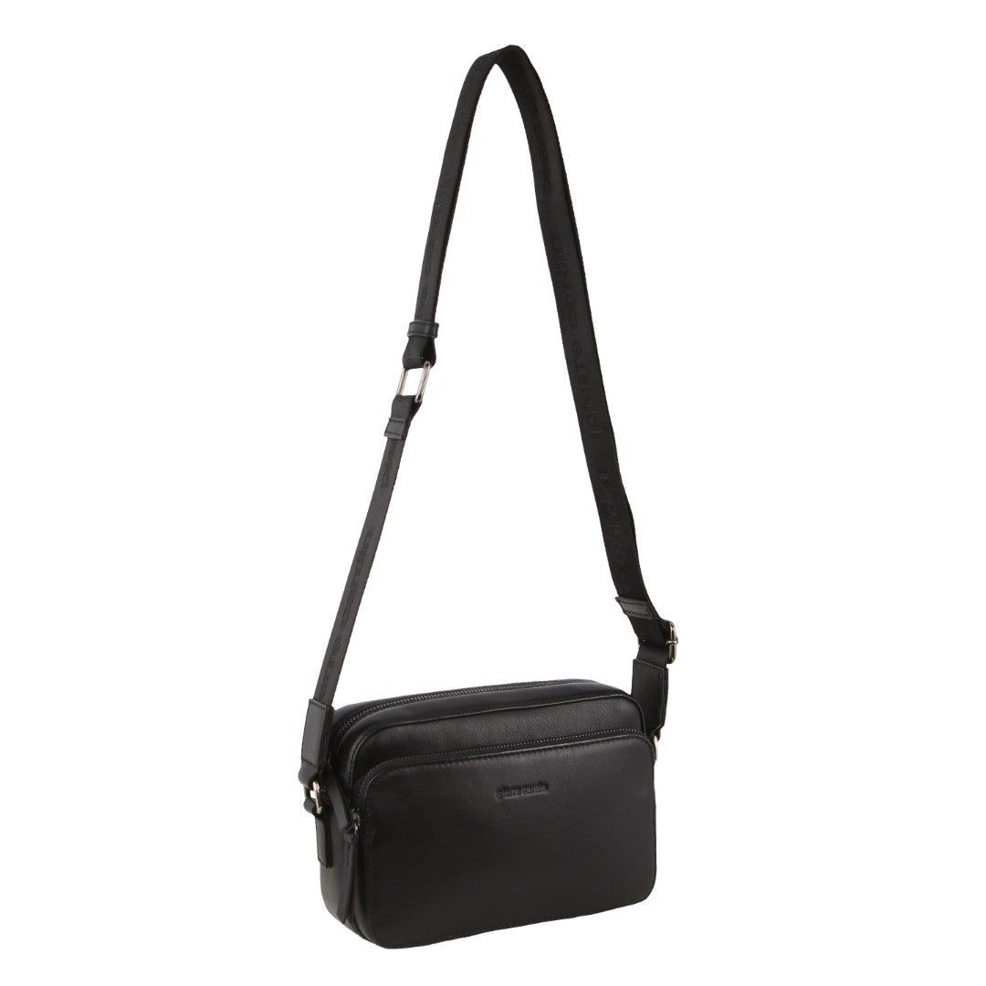 Bolsas Crossbody Pierre Cardin Leather Crossbody Bag Masculino Pretas | 7340-CUMBY