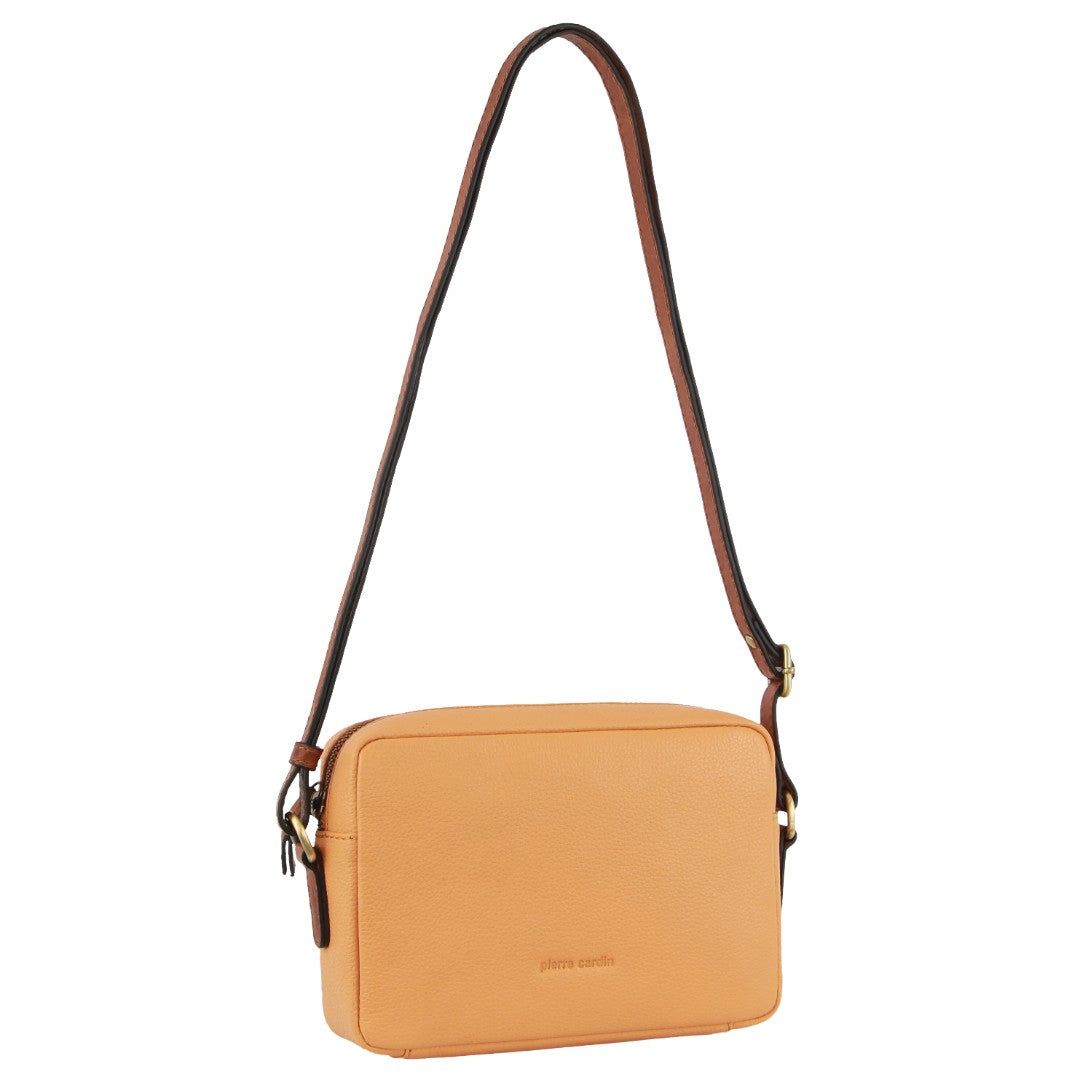 Bolsas Crossbody Pierre Cardin Leather Classic Square Crossbody Bag Feminino Abricó | 7209-TJNXZ