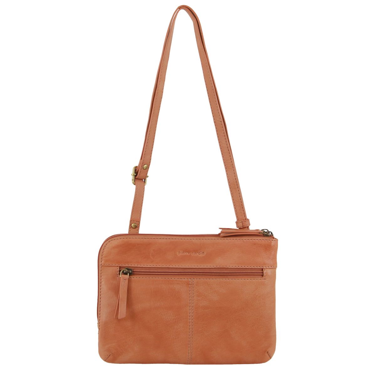 Bolsas Crossbody Pierre Cardin Leather Crossbody Bag Feminino Abricó | 6204-VAYOS