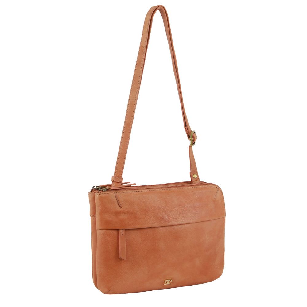 Bolsas Crossbody Pierre Cardin Leather Crossbody Bag Feminino Abricó | 6204-VAYOS