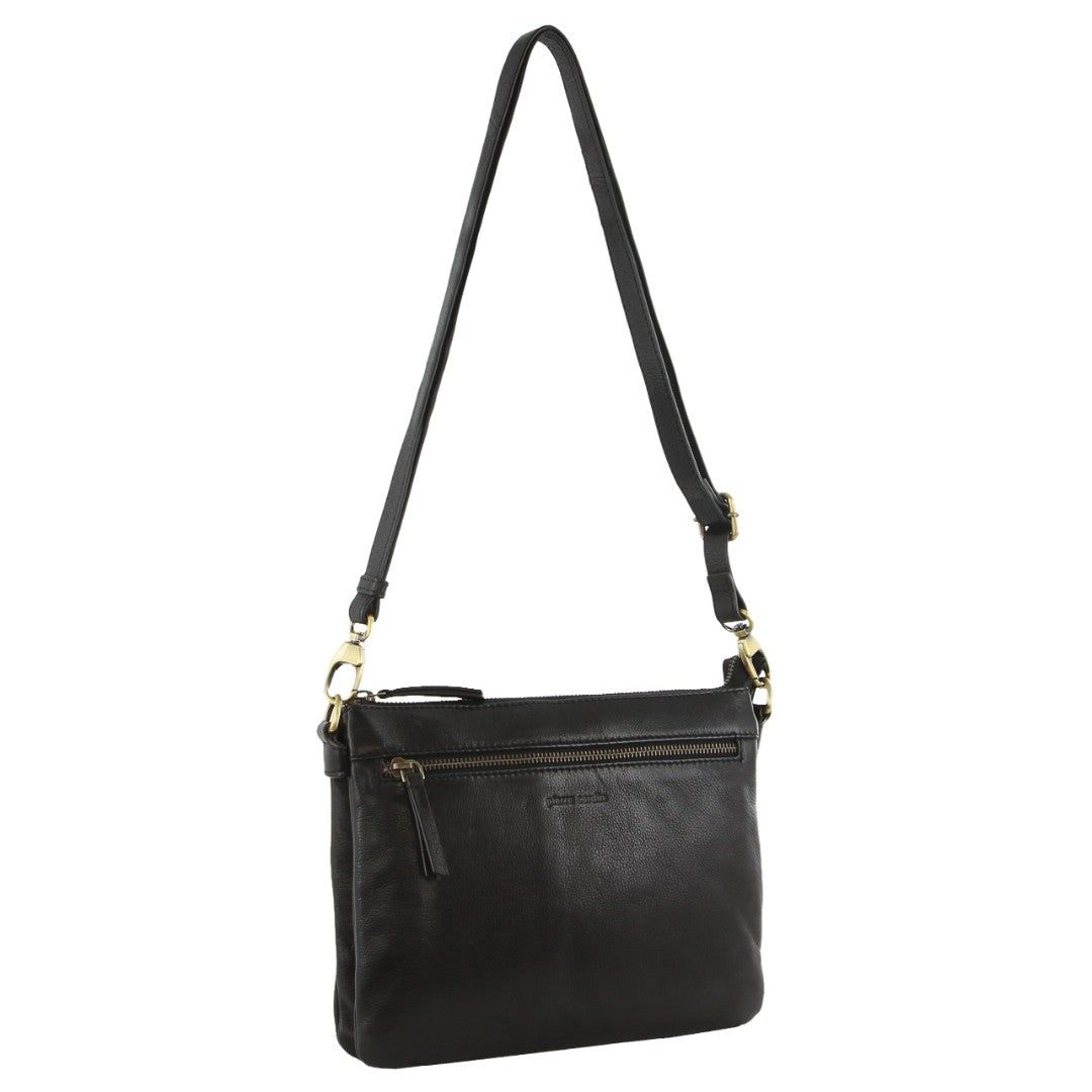 Bolsas Crossbody Pierre Cardin Leather Crosbody Bag Feminino Pretas | 5970-PTRWC