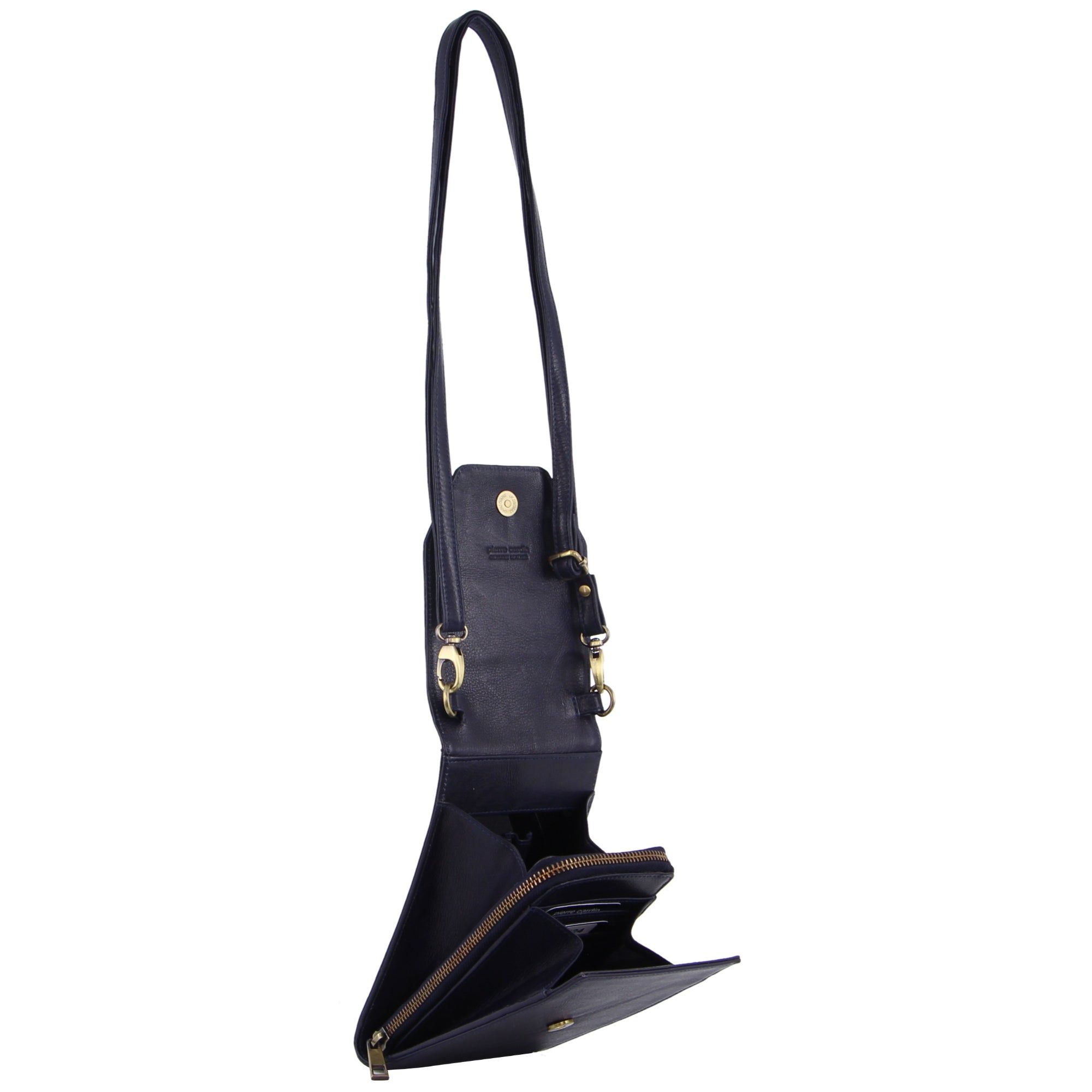 Bolsas Crossbody Pierre Cardin Leather Crossbody Phone Wallet Bag Feminino Pretas | 5796-RDXUA