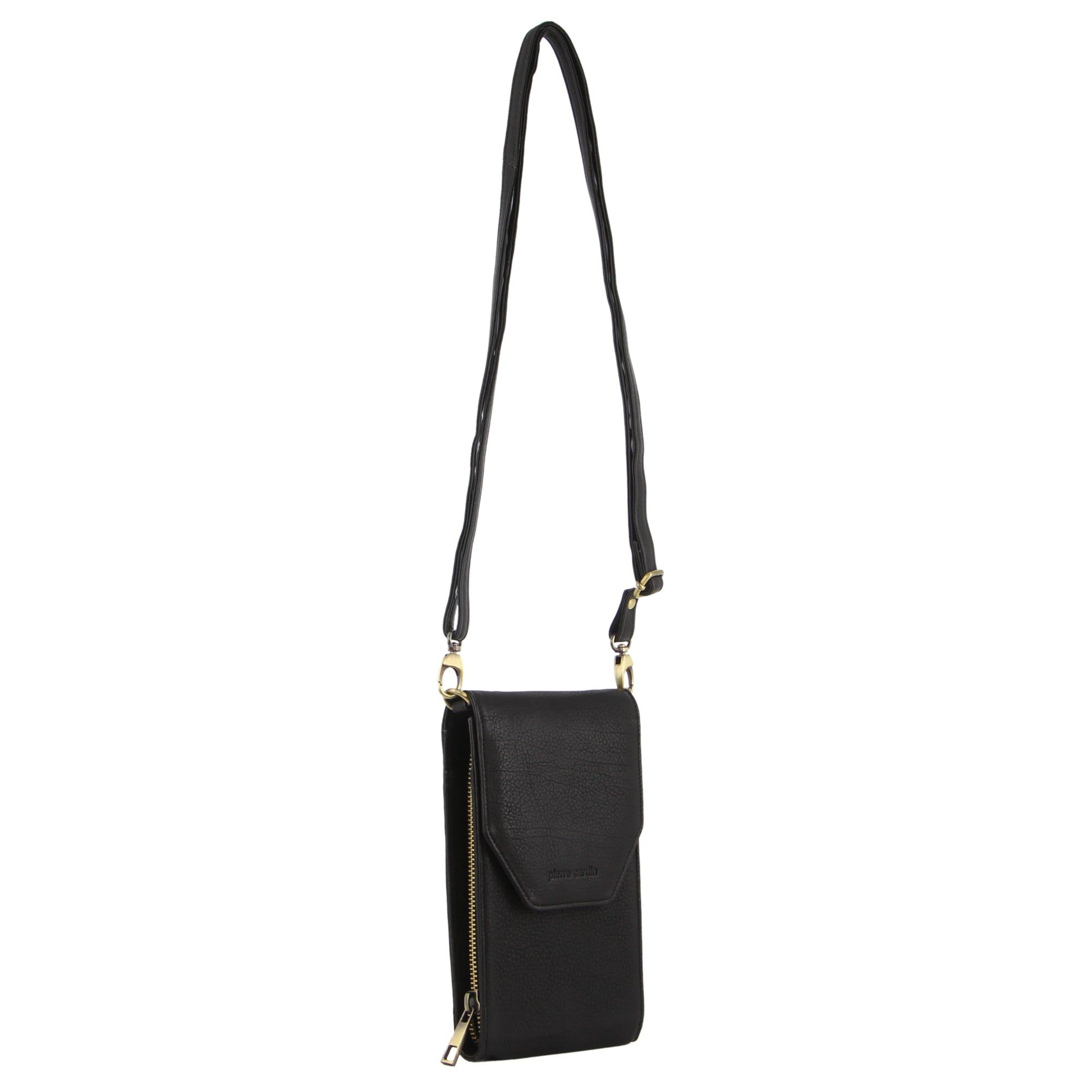 Bolsas Crossbody Pierre Cardin Leather Crossbody Phone Wallet Bag Feminino Pretas | 5796-RDXUA