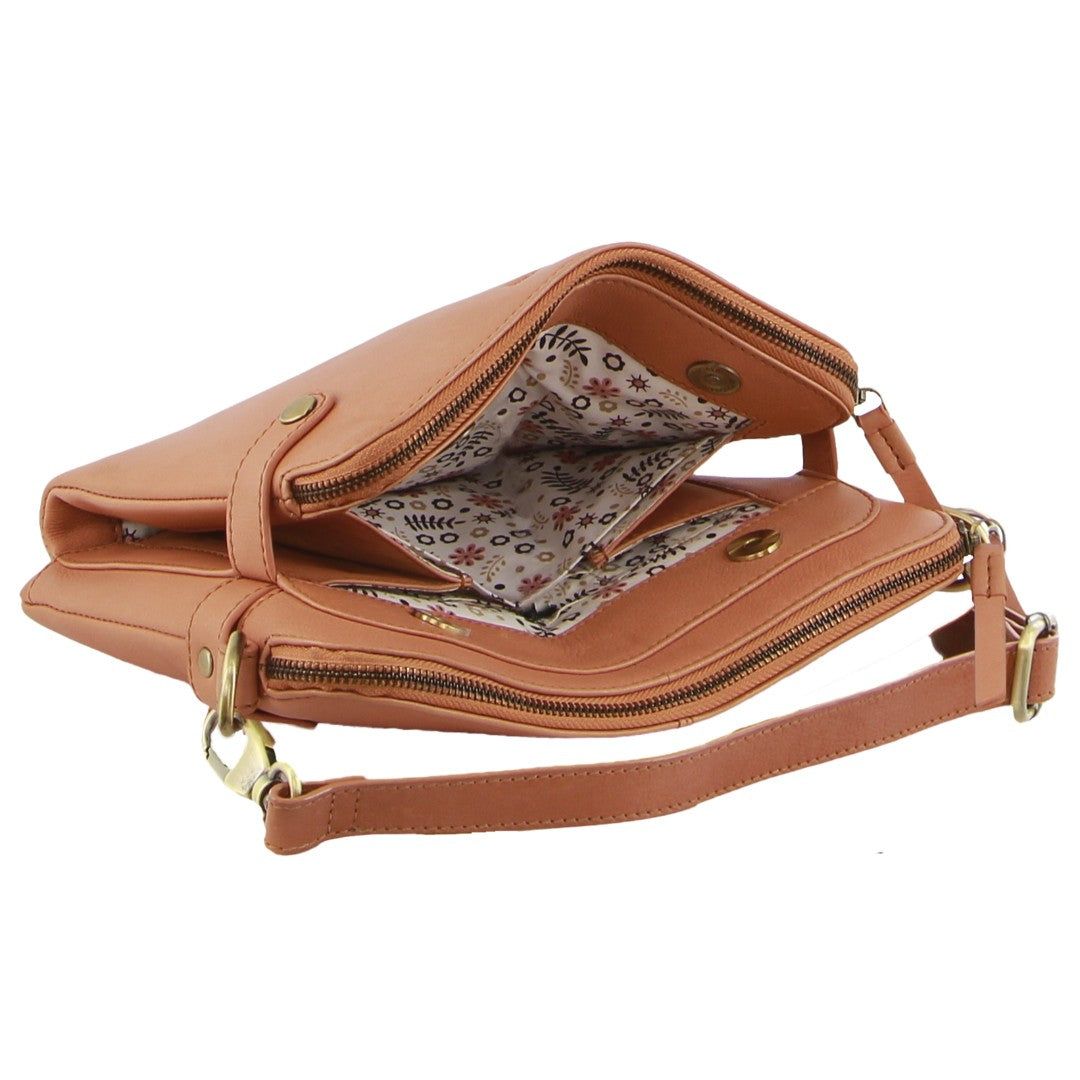 Bolsas Crossbody Pierre Cardin Leather Crossbody Bag Feminino Abricó | 5381-PQYFJ