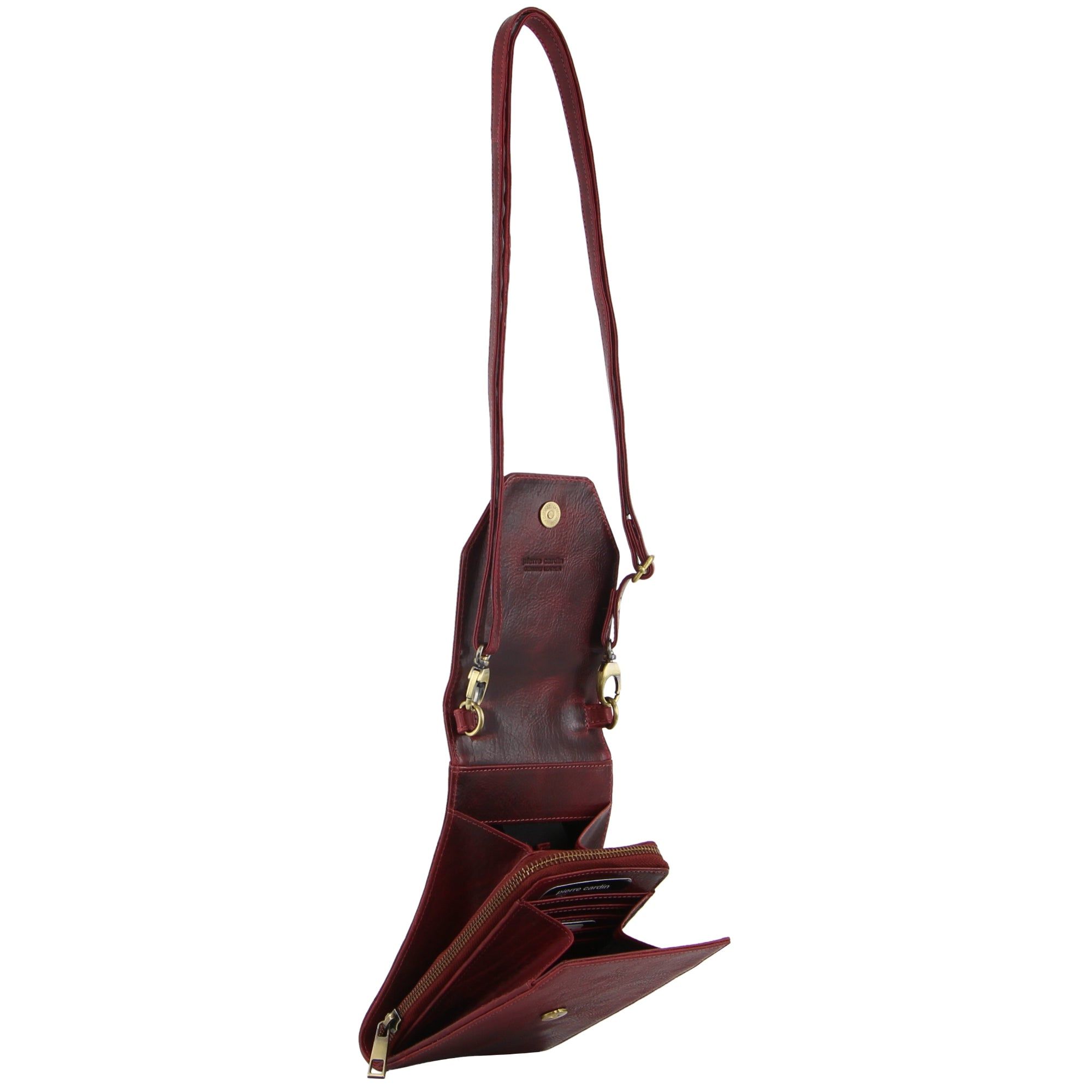 Bolsas Crossbody Pierre Cardin Leather Crossbody Phone Wallet Bag Feminino Rosa | 4258-KLGPF