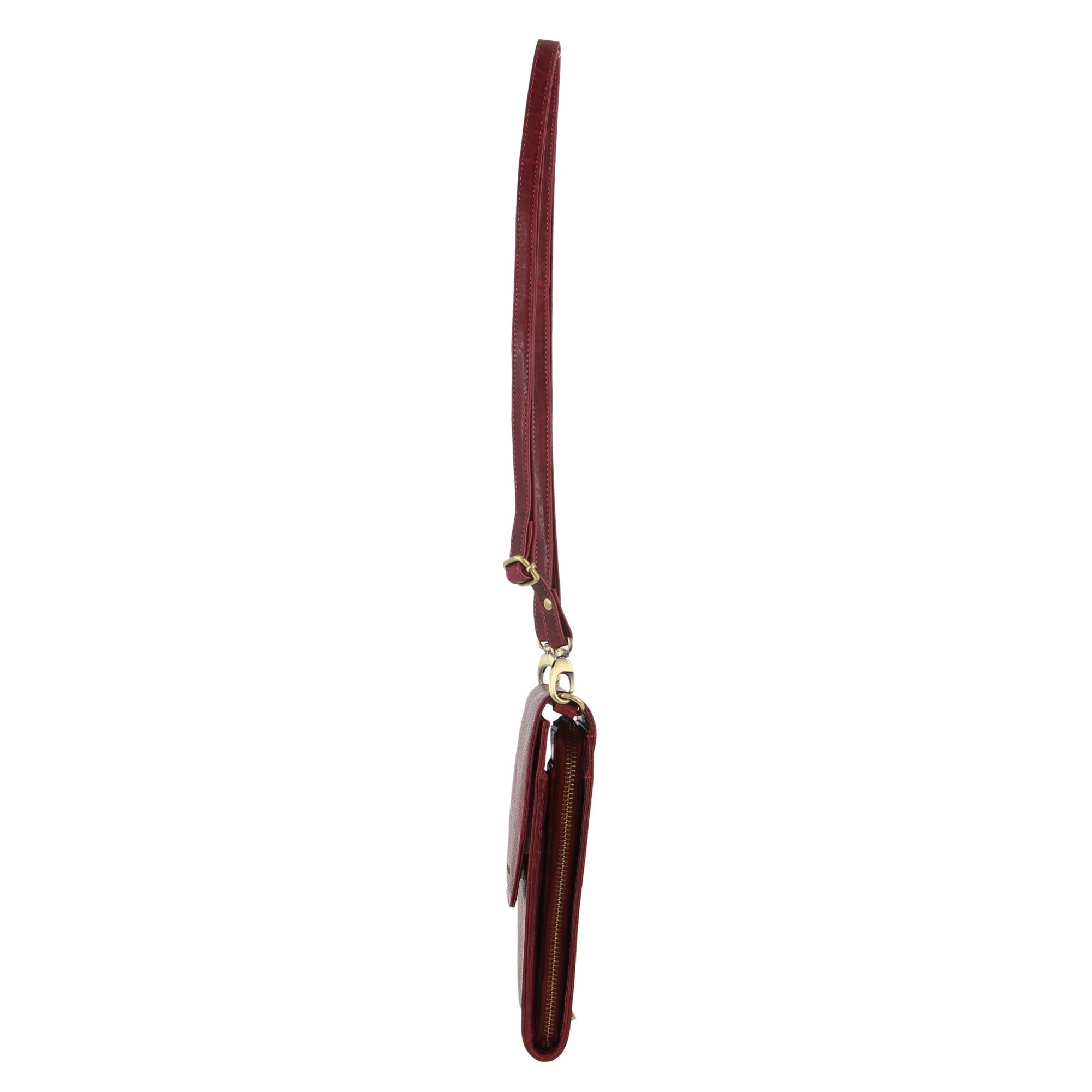 Bolsas Crossbody Pierre Cardin Leather Crossbody Phone Wallet Bag Feminino Rosa | 4258-KLGPF