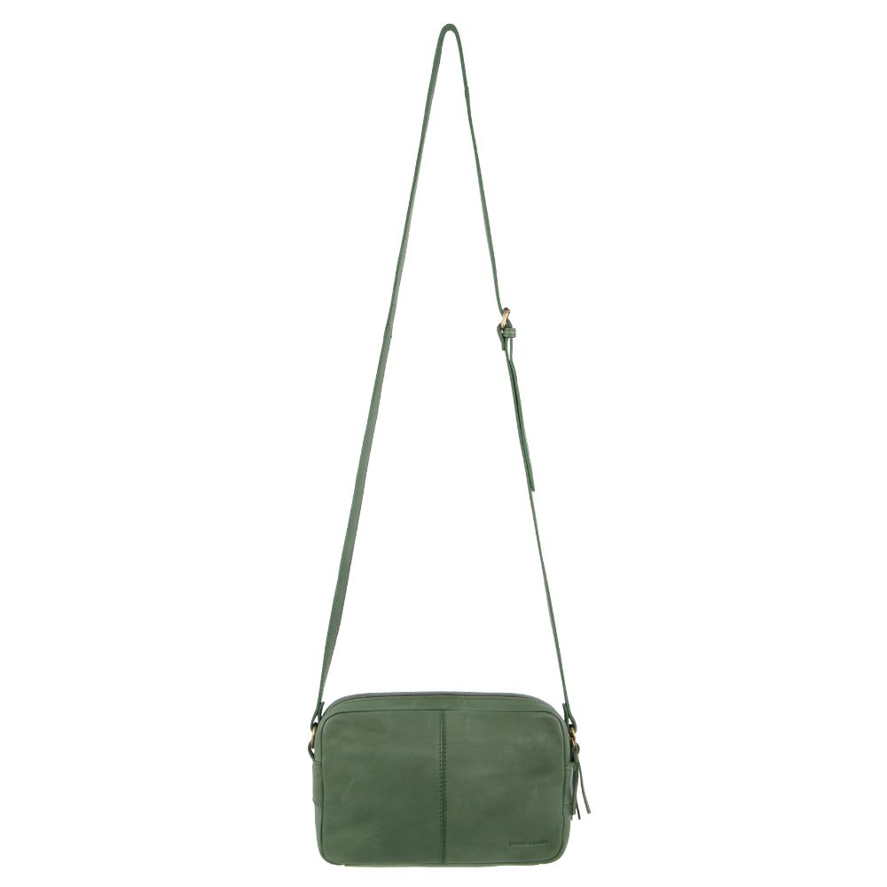 Bolsas Crossbody Pierre Cardin Leather Double Zip Bag Feminino Verdes | 0268-WCMOK